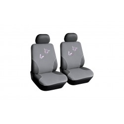 ΚΑΛΥΜΜΑΤΑ ΚΑΘΙΣΜΑΤΩΝ BUTTERFLY ΓΚΡΙ ΜΕ ΡΟΖ ΠΕΤΑΛΟΥΔΕΣ 2ΤΕΜ. Μπροστινά Καλύμματα