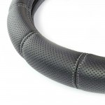 ΚΑΛΥΜΜΑ ΤΙΜΟΝΙΟΥ SWC-29-M 37-39cm ΔΙΑΤΡΗΤΟ ΜΑΥΡΟ ΜΕ ΓΚΡΙ ΡΑΦΗ AMIO - 1 Τεμ. Διάμετρος 37-39 cm