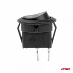 ΔΙΑΚΟΠΤΗΣ ON/OFF 2 ΕΠΑΦΩΝ 12V 20A  ΣΤΡΟΓΓΥΛΟΣ Φ20mm ΜΑΥΡΟΣ AMIO - 1 τεμ. Διακόπτες Ρελέ