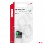 ΔΙΑΚΟΠΤΗΣ ON/OFF 3 ΕΠΑΦΩΝ 12/24V ΣΤΡΟΓΓΥΛΟΣ ΠΡΑΣΙΝΟΣ ΦΩΤΙΣΜΟΣ ΑΜΙΟ - 1 ΤΕΜ. Διακόπτες Ρελέ