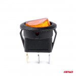 ΔΙΑΚΟΠΤΗΣ ON/OFF 3 ΕΠΑΦΩΝ 12/24V 20A ΣΤΡΟΓΓΥΛΟΣ ΜΕ ΚΙΤΡΙΝΟ ΦΩΤΙΣΜΟ  ΑΜΙΟ - 1 ΤΕΜ. Διακόπτες Ρελέ