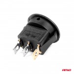 ΔΙΑΚΟΠΤΗΣ ON/OFF 3 ΕΠΑΦΩΝ 12/24V 20A ΣΤΡΟΓΓΥΛΟΣ ΜΕ ΚΙΤΡΙΝΟ ΦΩΤΙΣΜΟ  ΑΜΙΟ - 1 ΤΕΜ. Διακόπτες Ρελέ