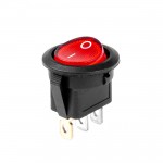 ΔΙΑΚΟΠΤΗΣ ON/OFF 3 ΕΠΑΦΩΝ 12/24V 20A ΣΤΡΟΓΓΥΛΟΣ ΜΕ ΚΟΚΚΙΝΟ ΦΩΤΙΣΜΟ  ΑΜΙΟ - 1 ΤΕΜ. Διακόπτες Ρελέ