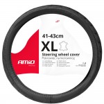 ΚΑΛΥΜΜΑ ΤΙΜΟΝΙΟΥ ΑΠΟ ΤΕΧΝΟΔΕΡΜΑ (ΧL) 41-43cm SWC-51-ΧL ΣΕ ΜΑΥΡΟ ΧΡΩΜΑ ΜΕ ΜΑΥΡΕΣ ΡΑΦΕΣ AMIO - 1 ΤΕΜ. Διάμετρος 41-43 cm