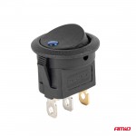 ΔΙΑΚΟΠΤΗΣ 12V ON/OFF ΣΤΡΟΓΓΥΛΟΣ ΜΕ 3 ΕΠΑΦΕΣ ΜΠΛΕ LED  AMIO - 1 τεμ. Διακόπτες Ρελέ