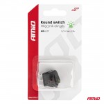 ΔΙΑΚΟΠΤΗΣ 12V ON/OFF ΣΤΡΟΓΓΥΛΟΣ ΜΕ 3 ΕΠΑΦΕΣ ΠΡΑΣΙΝΟΣ LED  AMIO - 1 τεμ. Διακόπτες Ρελέ