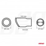 ΑΚΡΟ (ΜΠΟΥΚΑ) ΕΞΑΤΜΙΣΗΣ MT-028C AKR ΧΡΩΜΙΟ/CARBON Φ43>56 155x89mm AMIO - 1 ΤΕΜ. Μπούκες Εξάτμισης