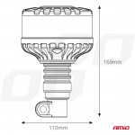 ΦΑΡΟΣ HEAVY DUTY W28P 12/24V 16LED ΕΛΑΣΤΙΚΟΣ ΒΙΔΩΤΟΣ ΠΟΡΤΟΚΑΛΙ Υ169mm Φ110mm AMIO - 1 τεμ. Φάροι LED