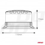 ΦΑΡΟΣ HEAVY DUTY W28M 12/24V ΠΟΡΤΟΚΑΛΙ 16LED ΜΑΓΝΗΤΙΚΟΣ/ΒΙΔΩΤΟΣ ΜΕ ΦΙΣ ΑΝΑΠΤΗΡΑ Υ89mm Φ110mm AMIO - 1 τεμ. Φάροι LED