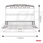 ΦΑΡΟΣ HEAVY DUTY W29M 12/24V ΠΟΡΤΟΚΑΛΙ 16LED ΜΑΓΝΗΤΙΚΟΣ/ΒΙΔΩΤΟΣ ΜΕ ΦΙΣ ΑΝΑΠΤΗΡΑ Υ103mm Φ110mm AMIO - 1 τεμ. Φάροι LED