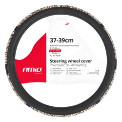 ΚΑΛΥΜΜΑ ΤΙΜΟΝΙΟΥ SWC-59 (M) 37>39cm ΜΑΥΡΟ ΜΕ ΣΧΕΔΙΟ ΠΟΛΥΧΡΩΜΗ ΨΑΘΑ AMIO - 1 ΤΕΜ. Διάμετρος 37-39 cm