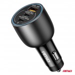 ΦΟΡΤΙΣΤΗΣ ΑΝΑΠΤΗΡΑ 12/24V ΜΕ 3 ΘΥΡΕΣ 2xUSB-C/1xUSB-A 95W 5V/3A ΤΑΧΕΙΑΣ ΦΟΡΤΙΣΗΣ ΑΛΟΥΜΙΝΙΟ/ΜΑΥΡΟΣ ΑΜΙΟ - 1 Τεμ. Φορτιστές 12/24 V