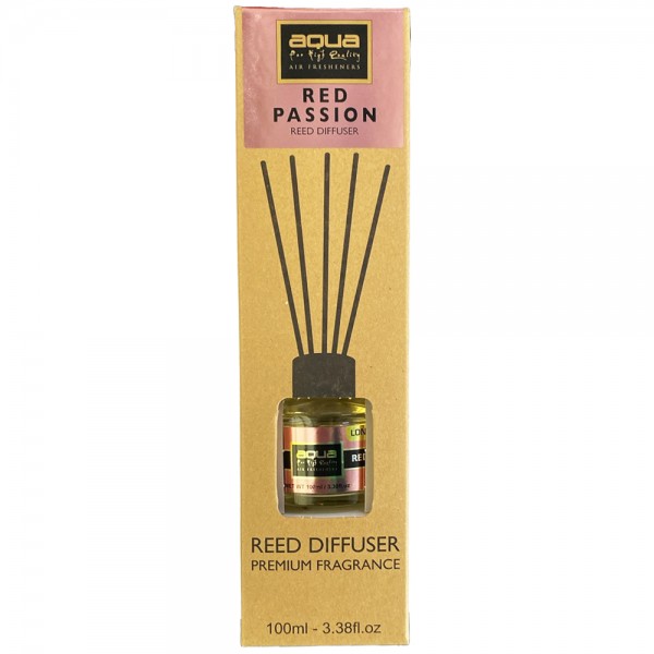 Αρωματικό Χώρου Red Passion Home Reed Diffuser με 6 Στικς Aqua 100 ml - 1 τμχ Αρωματικά