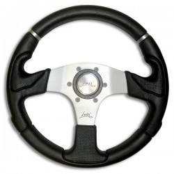 ΤΙΜΟΝΙ KOBRA 320mm ΤΡΙΑΚΤΙΝΟ ΜΑΥΡΟ/ΑΣΗΜΙ ΚΕΝΤΡΟ LUISI Τιμόνια