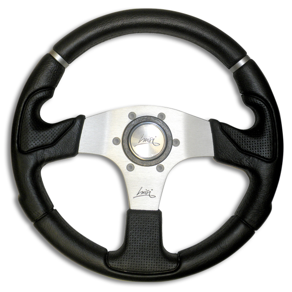 ΤΙΜΟΝΙ KOBRA 320mm ΤΡΙΑΚΤΙΝΟ ΜΑΥΡΟ/ΑΣΗΜΙ ΚΕΝΤΡΟ LUISI Τιμόνια