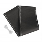 Κάλυμμα Τιμονιού Φορτηγού Ραφτό Δερμάτινο PREMIUM TRUCK 44-46cm μαύρο με ασημί ραφή Ραφτά καλύμματα τιμονιού