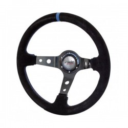 ΤΙΜΟΝΙ SHAKEDOWN ΜΑΥΡΟ ΣΟΥΕΤ ΜΕ ΜΠΛΕ ΡΙΓΑ ΤΡΙΑΚΤΙΝΟ ΔΙΑΜΕΤΡΟΣ 350mm ΒΑΘΟΣ 95mm ΠΑΧΟΣ 104mm Τιμόνια