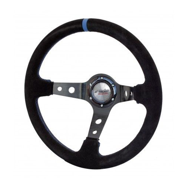 ΤΙΜΟΝΙ SHAKEDOWN ΜΑΥΡΟ ΣΟΥΕΤ ΜΕ ΜΠΛΕ ΡΙΓΑ ΤΡΙΑΚΤΙΝΟ ΔΙΑΜΕΤΡΟΣ 350mm ΒΑΘΟΣ 95mm ΠΑΧΟΣ 104mm Τιμόνια