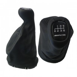 Πόμολο Ταχυτήτων με Φούσκα Δερματίνη Μαρκέ για MERCEDES C-KLAS W203 2000+ΕΚΔΟΣΗ AMG Μαρκέ Πόμολα Φούσκες Ταχυτήτων