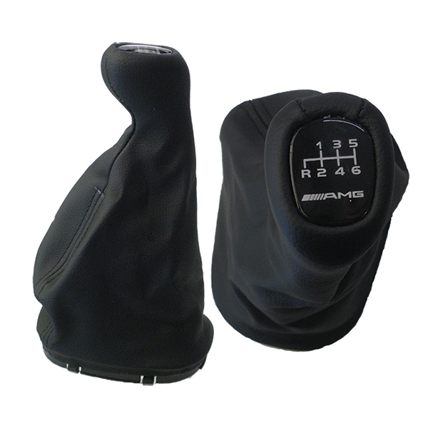 Πόμολο Ταχυτήτων με Φούσκα Δερματίνη Μαρκέ για MERCEDES C-KLAS W203 2000+ΕΚΔΟΣΗ AMG Μαρκέ Πόμολα Φούσκες Ταχυτήτων