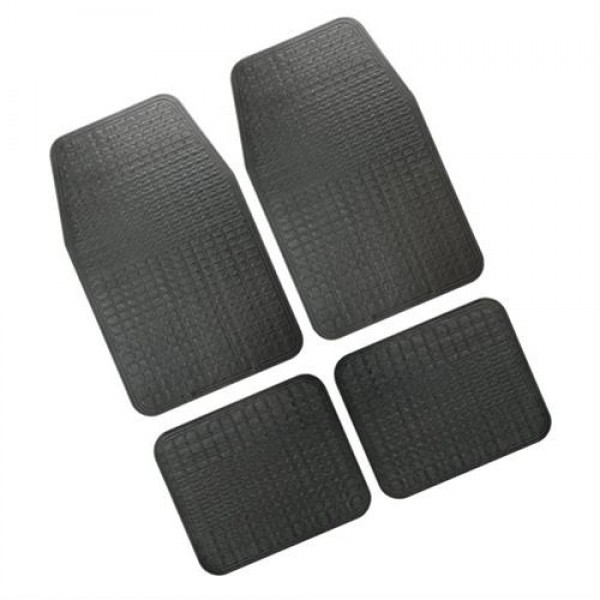 ΣΕΤ ΠΑΤΑΚΙΑ FLORIDA (ΜΑΥΡΟ/ΛΑΣΤΙΧΟ - 41 Χ 63,5 cm ΚΑΙ 40 Χ 33 cm) - 4 ΤΕΜ. Διεθνή Πατάκια Λάστιχο