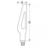 ΦΛΑΣ ΜΟΤΟ GLORY SQ ΜΑΥΡΑ 12V SMD LED 98x36mm LED Φλας