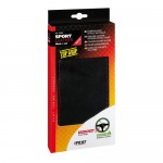 ΡΑΦΤΟ ΚΑΛΥΜΜΑ ΤΙΜΟΝΙΟΥ ΜΕ ΕΝΑΛΛΑΞ ΣΧΕΔΙΟ  ΔΕΡΜΑΤΙΝΟ SPORT ΜΑΥΡΟ ΜΕ ΚΟΚΚΙΝΗ ΡΑΦΗ Ραφτά καλύμματα τιμονιού