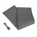 ΡΑΦΤΟ ΚΑΛΥΜΜΑ ΤΙΜΟΝΙΟΥ  ΔΕΡΜΑΤΙΝΟ STANDARD ΓΚΡΙ ΜΕ ΓΚΡΙ ΡΑΦΗ Ραφτά καλύμματα τιμονιού