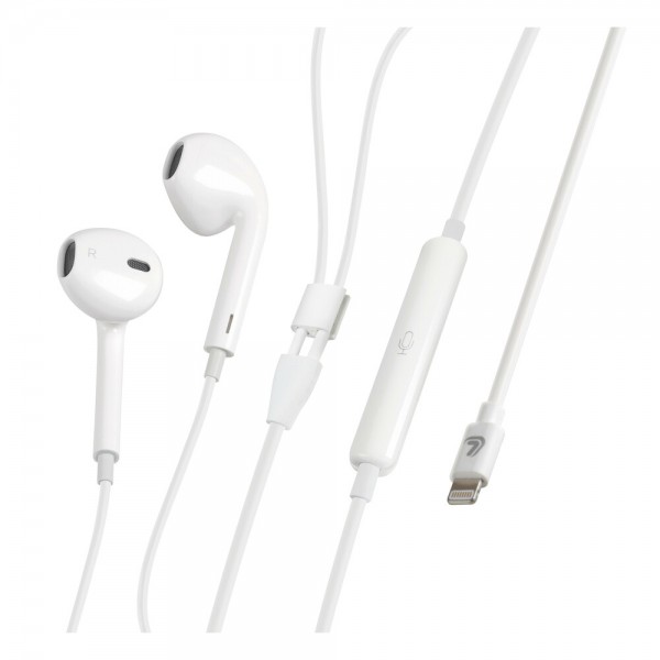 ΑΚΟΥΣΤΙΚΑ BLUETOOTH ΜΕ ΜΙΚΡΟΦΩΝΟ ΚΑΙ ΚΑΛΩΔΙΟ 120cm ΓΙΑ APPLE (8PIN) ΛΕΥΚΑ LAMPA - 1 TEM. Ακουστικά και Ηχεία