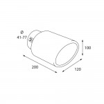 ΑΚΡΟ (ΜΠΟΥΚΑ) ΕΞΑΤΜΙΣΗΣ ΟΒΑΛ TS-78 41>77mm (ΜΗΚΟΣ: 200mm / ΦΑΡΔΟΣ: 120mm ) LAMPA - 1 TEM. Μπούκες Εξάτμισης