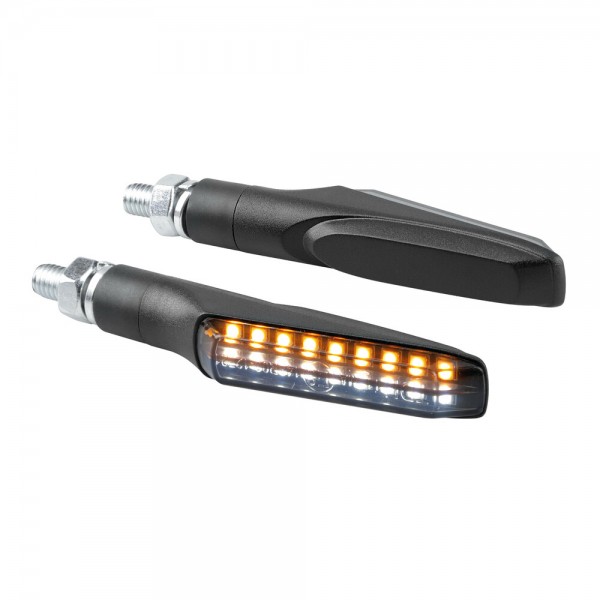 ΦΛΑΣ MOTO ΕΜΠΡΟΣ 12V SMD LED VICTORY ΜΑΥΡΟ 2 ΧΡΗΣΕΩΝ (ΘΕΣΕΩΣ /ΦΛΑΣ) 91x15mm  LAMPA  - 2 TEM LED Φλας