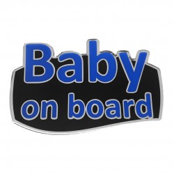 BABY ON BOARD ΑΥΤΟΚΟΛΛΗΤΟ ΕΞΩΤΕΡΙΚΗΣ ΧΡΗΣΗΣ 18,7 Χ 11,9 cm ΜΠΛΕ/ΜΑΥΡΟ/ΧΡΩΜΙΟ ΜΕ ΕΠΙΚΑΛΥΨΗ ΕΠΟΞΕΙΔΙΚΗΣ ΡΥΤΙΝΗΣ (ΥΓΡΟ ΓΥΑΛΙ) - 1 ΤΕΜ. Διάφορα Διακοσμητικά