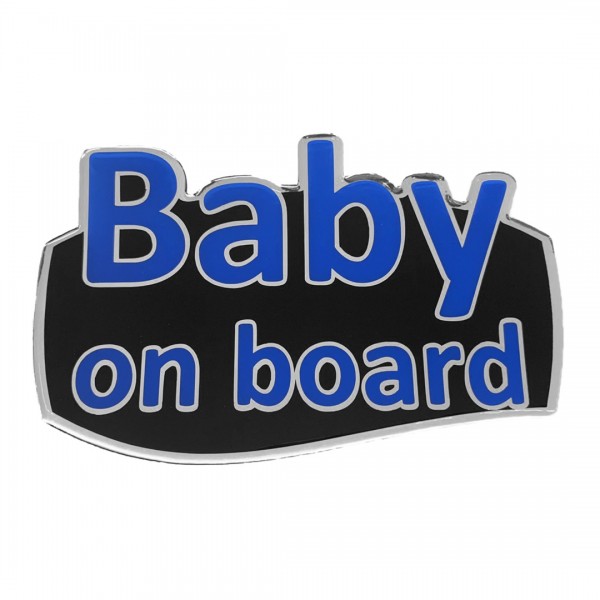 BABY ON BOARD ΑΥΤΟΚΟΛΛΗΤΟ ΕΞΩΤΕΡΙΚΗΣ ΧΡΗΣΗΣ 18,7 Χ 11,9 cm ΜΠΛΕ/ΜΑΥΡΟ/ΧΡΩΜΙΟ ΜΕ ΕΠΙΚΑΛΥΨΗ ΕΠΟΞΕΙΔΙΚΗΣ ΡΥΤΙΝΗΣ (ΥΓΡΟ ΓΥΑΛΙ) - 1 ΤΕΜ. Διάφορα Διακοσμητικά