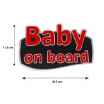 BABY ON BOARD ΑΥΤΟΚΟΛΛΗΤΟ ΕΞΩΤΕΡΙΚΗΣ ΧΡΗΣΗΣ 18,7 Χ 11,9 cm ΚΟΚΚΙΝΟ/ΜΑΥΡΟ/ΧΡΩΜΙΟ ΜΕ ΕΠΙΚΑΛΥΨΗ ΕΠΟΞΕΙΔΙΚΗΣ ΡΥΤΙΝΗΣ (ΥΓΡΟ ΓΥΑΛΙ) - 1 ΤΕΜ. Διάφορα Διακοσμητικά