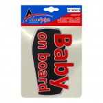 BABY ON BOARD ΑΥΤΟΚΟΛΛΗΤΟ ΕΞΩΤΕΡΙΚΗΣ ΧΡΗΣΗΣ 18,7 Χ 11,9 cm ΚΟΚΚΙΝΟ/ΜΑΥΡΟ/ΧΡΩΜΙΟ ΜΕ ΕΠΙΚΑΛΥΨΗ ΕΠΟΞΕΙΔΙΚΗΣ ΡΥΤΙΝΗΣ (ΥΓΡΟ ΓΥΑΛΙ) - 1 ΤΕΜ. Διάφορα Διακοσμητικά