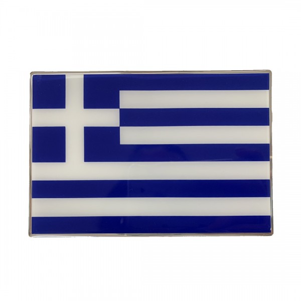 GREECE ΑΥΤΟΚΟΛΛΗΤΗ ΕΛΛΗΝΙΚΗ ΣΗΜΑΙΑ 13,8 X 9,4 cm ΜΠΛΕ/ΛΕΥΚΟ/ΧΡΩΜΙΟ ΜΕ ΕΠΙΚΑΛΥΨΗ ΕΠΟΞΕΙΔΙΚΗΣ ΡΥΤΙΝΗΣ (ΥΓΡΟ ΓΥΑΛΙ) - 1 ΤΕΜ. Σήματα 3D