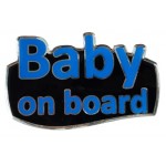 BABY ON BOARD ΑΥΤΟΚΟΛΛΗΤΟ ΕΞΩΤΕΡΙΚΗΣ ΧΡΗΣΗΣ 13,1 Χ 8,3cm ΜΠΛΕ/ΜΑΥΡΟ/ΧΡΩΜΙΟ ΜΕ ΕΠΙΚΑΛΥΨΗ ΣΜΑΛΤΟΥ - 1 ΤΕΜ. Διάφορα Διακοσμητικά