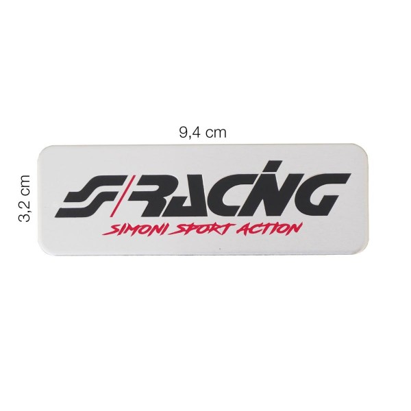 ΜΕΤΑΛΛΙΚΟ ΑΥΤΟΚΟΛΛΗΤΟ LOGO ''SIMONI RACING'' ΑΛΟΥΜΙΝΙΟΥ 94x32mm SIMONI RACING - 1ΤΕΜ. Αυτοκόλλητα Διακοσμητικά