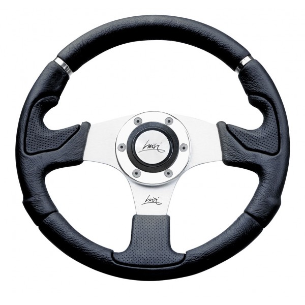 ΤΙΜΟΝΙ KOBRA EVO 320mm ΜΑΥΡΟ/ΑΣΗΜΙ ΚΕΝΤΡΟ LUISI Τιμόνια