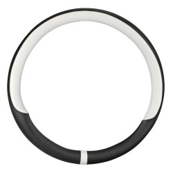 ΚΑΛΥΜΜΑ ΤΙΜΟΝΙΟΥ NOBLE (M) 37/39cm  ΜΑΥΡΟ/ΛΕΥΚΟ ΟΙΚΟΛΟΓΙΚΟ ΔΕΡΜΑ ΑΟΣΜΟ (ΠΑΧΟΣ 8,2cm) LAMPA Διάμετρος 37-39 cm