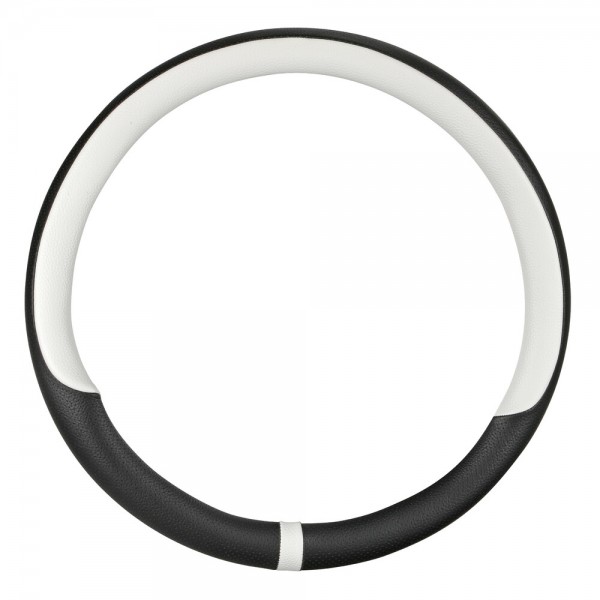 ΚΑΛΥΜΜΑ ΤΙΜΟΝΙΟΥ NOBLE (M) 37/39cm  ΜΑΥΡΟ/ΛΕΥΚΟ ΟΙΚΟΛΟΓΙΚΟ ΔΕΡΜΑ ΑΟΣΜΟ (ΠΑΧΟΣ 8,2cm) LAMPA Διάμετρος 37-39 cm