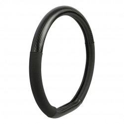 ΚΑΛΥΜΜΑ ΤΙΜΟΝΙΟΥ LE MANS (M) 37/39cm ΔΕΡΜΑΤΙΝΗ ΜΑΥΡΟ/ CARBON ΑΟΣΜΟ ECO-FRIENDLY (ΚΟΦΤΟ ΤΙΜΟΝΙ) Διάμετρος 37-39 cm