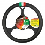 ΚΑΛΥΜΜΑ ΤΙΜΟΝΙΟΥ FLAG IT (ΣΗΜΑΙΑ ΙΤΑΛΙΑΣ) (S) 35/37cm ΔΕΡΜΑΤΙΝΗ ΜΑΥΡΟ ΑΟΣΜΟ ECO-FRIENDLY Διαμετρος 35-37 cm