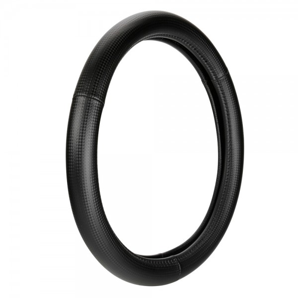 ΚΑΛΥΜΜΑ ΤΙΜΟΝΙΟΥ RACING PREMIUM BLACK (S) 35/37cm ΣΥΝΘΕΤΙΚΟ ΔΕΡΜΑ SKEENTEX ΜΑΥΡΟ/CARBON LOOK LAMPA  - 1 ΤΕΜ. Διαμετρος 35-37 cm