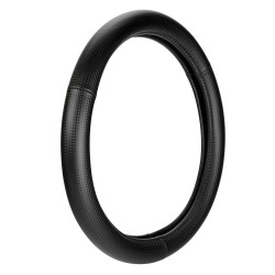 ΚΑΛΥΜΜΑ ΤΙΜΟΝΙΟΥ RACING PREMIUM BLACK (Μ) 37/39cm ΣΥΝΘΕΤΙΚΟ ΔΕΡΜΑ SKEENTEX ΜΑΥΡΟ/CARBON LOOK LAMPA  - 1 ΤΕΜ. Διάμετρος 37-39 cm