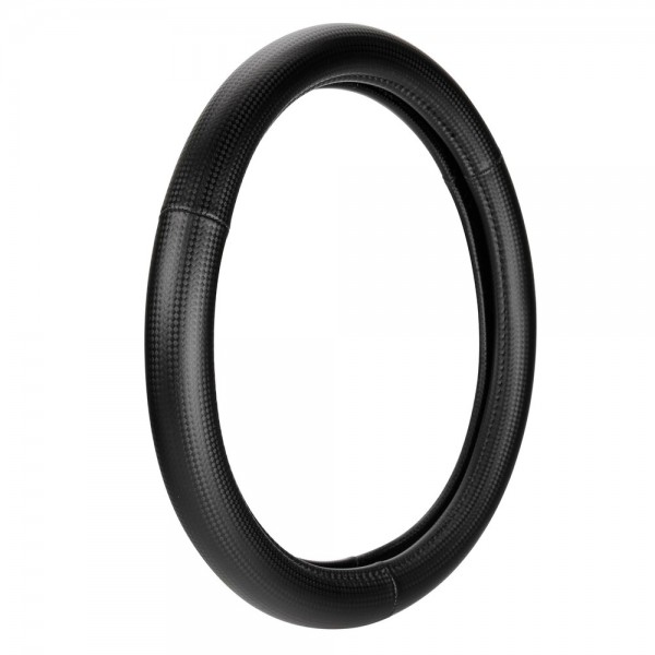 ΚΑΛΥΜΜΑ ΤΙΜΟΝΙΟΥ RACING PREMIUM BLACK (Μ) 37/39cm ΣΥΝΘΕΤΙΚΟ ΔΕΡΜΑ SKEENTEX ΜΑΥΡΟ/CARBON LOOK LAMPA  - 1 ΤΕΜ. Διάμετρος 37-39 cm