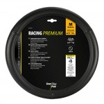 ΚΑΛΥΜΜΑ ΤΙΜΟΝΙΟΥ RACING PREMIUM BLACK (Μ) 37/39cm ΣΥΝΘΕΤΙΚΟ ΔΕΡΜΑ SKEENTEX ΜΑΥΡΟ/CARBON LOOK LAMPA  - 1 ΤΕΜ. Διάμετρος 37-39 cm