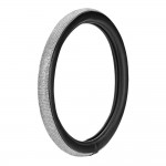 ΚΑΛΥΜΜΑ ΤΙΜΟΝΙΟΥ DIAMONDS SILVER (S) 35/37cm ΣΥΝΘΕΤΙΚΟ ΔΕΡΜΑ SKEENTEX ΜΑΥΡΟ/ΑΣΗΜΙ LAMPA  - 1 ΤΕΜ. Διαμετρος 35-37 cm