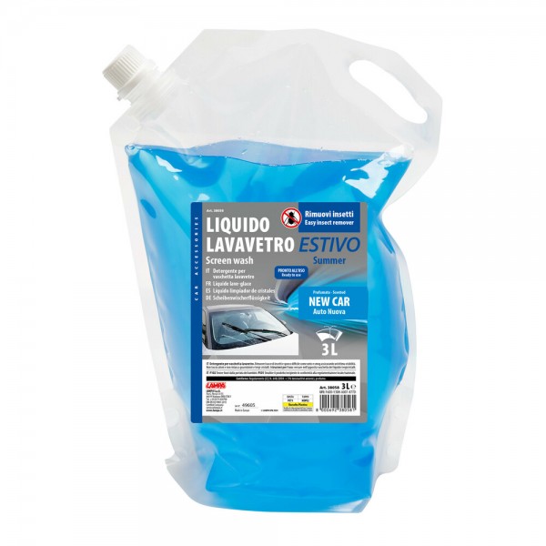 ΥΓΡΟ ΥΑΛΟΚΑΘΑΡΙΣΤΗΡΩΝ ΜΕ ΙΔΙΟΤΗΤΑ ΚΑΘΑΡΙΣΜΟΥ ΕΝΤΟΜΩΝ ΑΡΩΜΑ NEW CAR 3LT LAMPA - 1 τεμ. Υγρά υαλοκαθαριστήρων