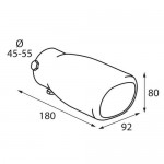 ΑΚΡΟ ΕΞΑΤΜΙΣΗΣ TS-10 45-55mm - ΤΕΤΡΑΓΩΝΟ Μπούκες Εξάτμισης